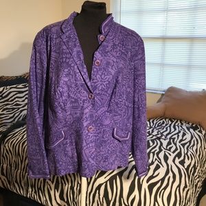 Coldwater Creek Fly Fringe Contrast Jacket 2x